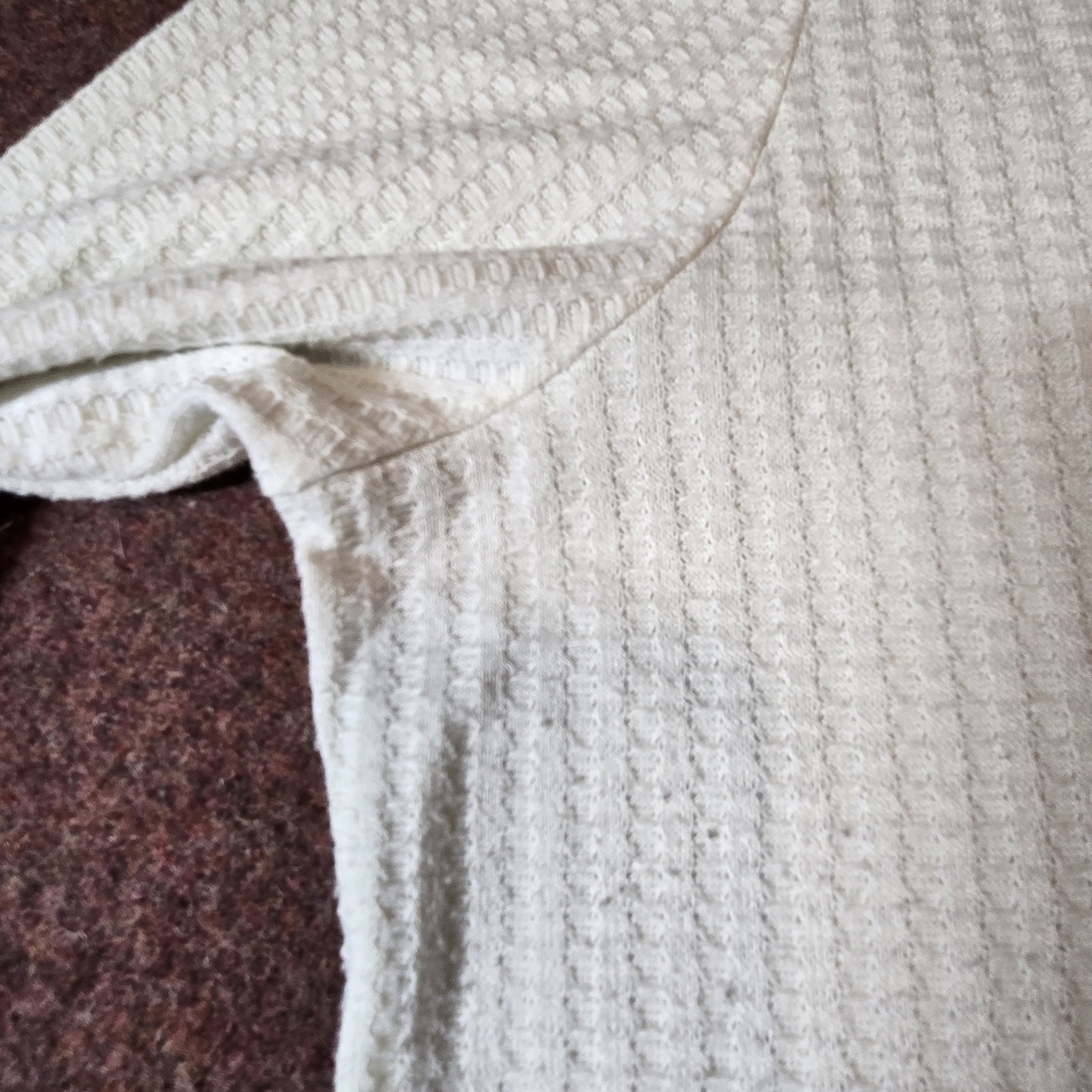 Chaser Ivory Waffle Henley XXL Has Some Armpit Greying - Picture 8 of 9